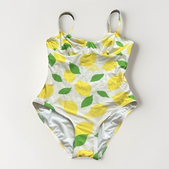KATE SPADE Lemon toss / sea star One Piece Swimsuit  underwire white NWT Medium - Picture 1 of 9